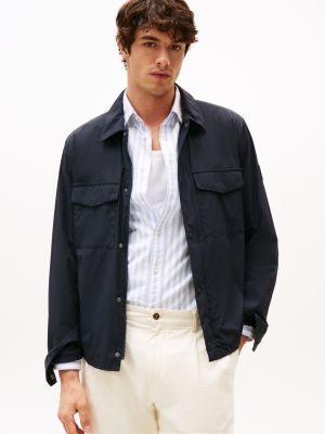 blue performance shirt jacket for men tommy hilfiger