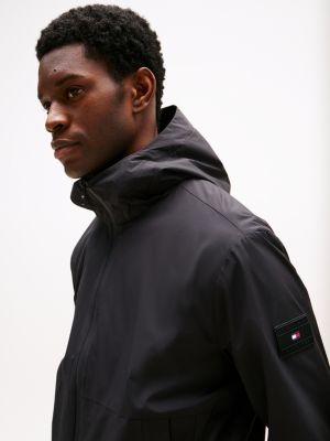 veste à capuche et écusson logo noir pour hommes tommy hilfiger