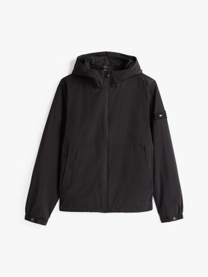 veste à capuche et écusson logo noir pour hommes tommy hilfiger