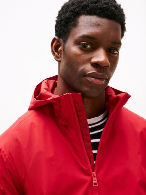 veste à capuche et écusson logo rouge pour hommes tommy hilfiger