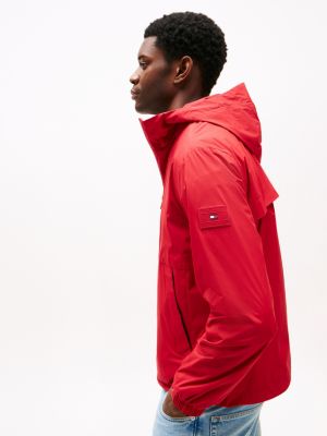 red logo patch hooded jacket for men tommy hilfiger