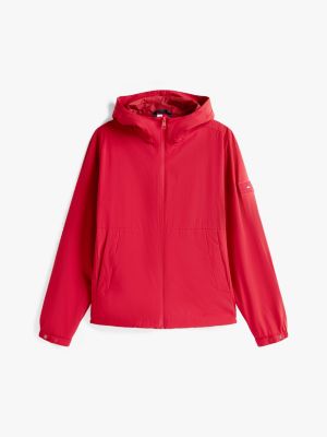 veste à capuche et écusson logo rouge pour hommes tommy hilfiger