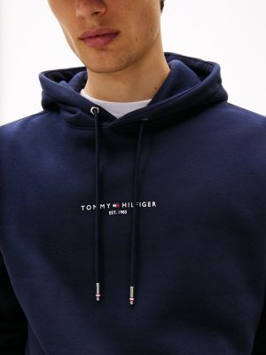 blue relaxed logo hoody for men tommy hilfiger