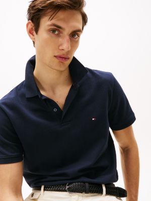 blau regular fit poloshirt für herren - tommy hilfiger