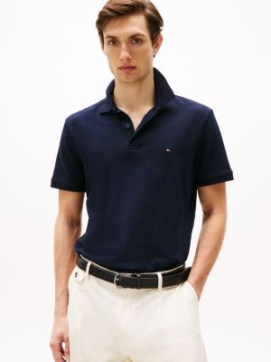 blau regular fit poloshirt für herren - tommy hilfiger