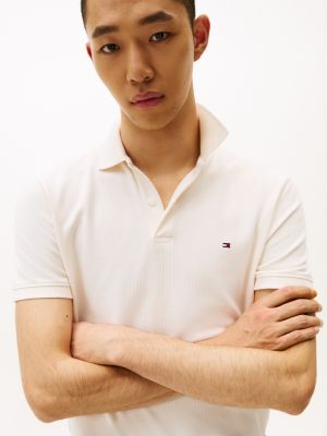 polo coupe standard beige pour hommes tommy hilfiger