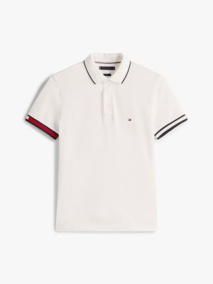 beige regular fit poloshirt für herren - tommy hilfiger