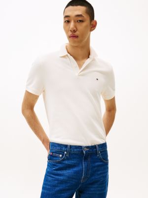 polo coupe standard beige pour hommes tommy hilfiger