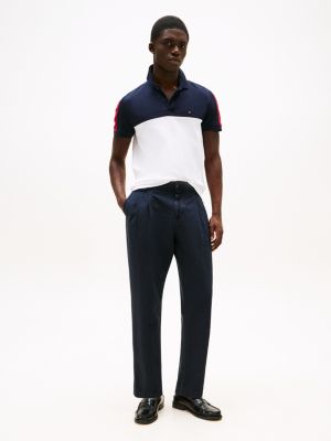 polo de corte regular con diseño color block multicolor de hombres tommy hilfiger