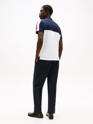 polo regular fit con motivo color block multicolore da uomini tommy hilfiger