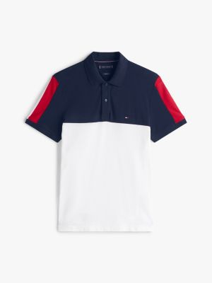 polo regular fit con motivo color block multicolore da uomini tommy hilfiger