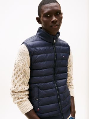 blue mixed panel vest for men tommy hilfiger