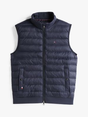 gilet sans manches à empiècements bleu pour hommes tommy hilfiger