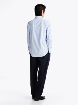 blau feuchtigkeitsableitendes slim fit hemd für herren - tommy hilfiger