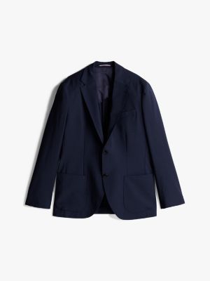 blazer de voyage smart casual bleu pour hommes tommy hilfiger