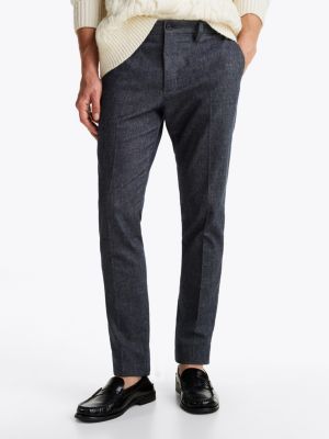 blue smart casual bleecker brushed marl chinos for men tommy hilfiger