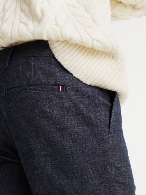 blauw smart casual bleecker gemêleerde chino voor heren - tommy hilfiger