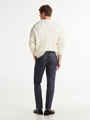 blauw smart casual bleecker gemêleerde chino voor heren - tommy hilfiger