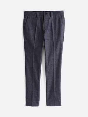 blauw smart casual bleecker gemêleerde chino voor heren - tommy hilfiger