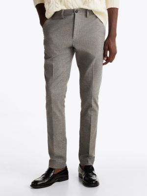 grey smart casual bleecker brushed marl chinos for men tommy hilfiger