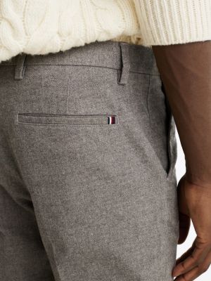 chino bleecker smart casual brossé chiné gris pour hommes tommy hilfiger