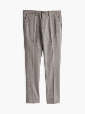 chino bleecker smart casual brossé chiné gris pour hommes tommy hilfiger