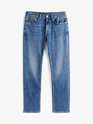 blau denton straight leg jeans mit fade-effekten für herren - tommy hilfiger