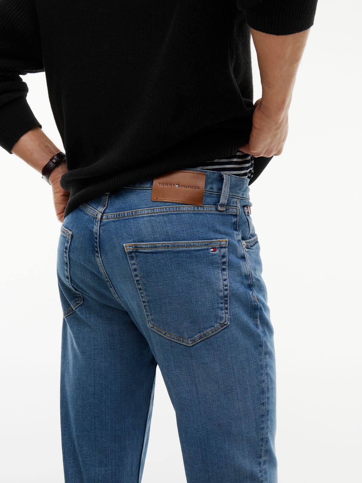 Denton Slim Straight Faded Jeans — Blue