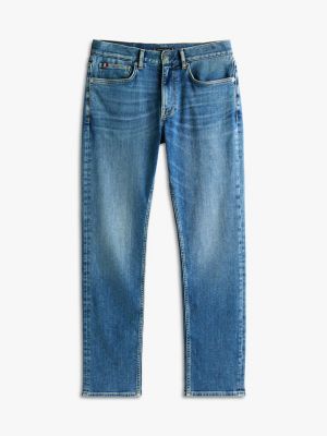 blau denton straight leg jeans mit fade-effekten für herren - tommy hilfiger