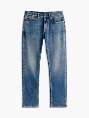 blau denton straight leg jeans mit fade-effekten für herren - tommy hilfiger