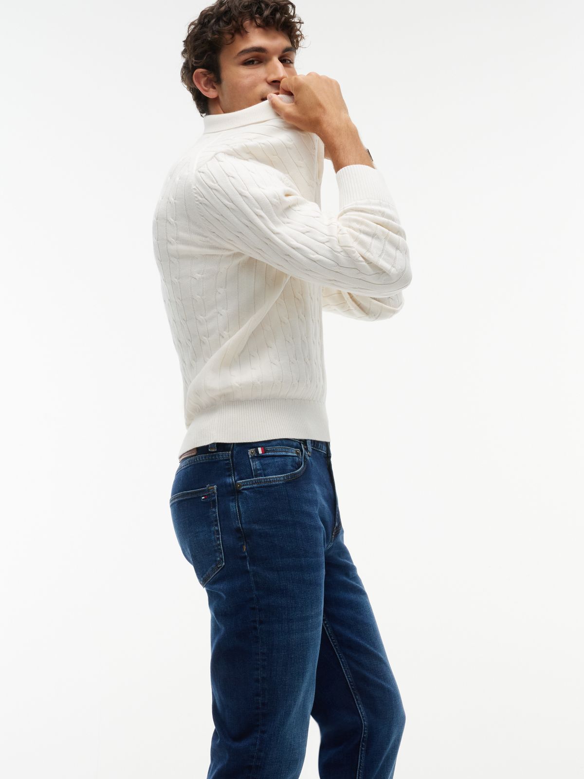 Denton Slim Straight Whiskered Jeans — Blue