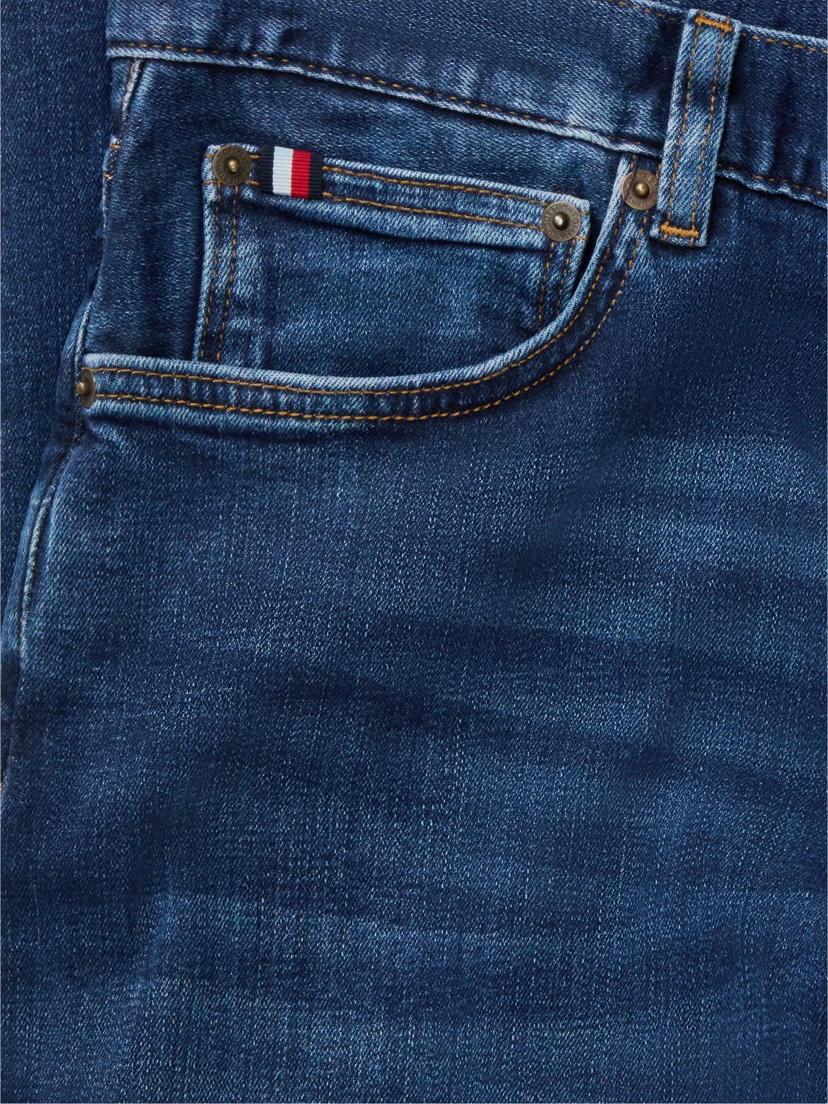 Denton Slim Straight Whiskered Jeans — Blue