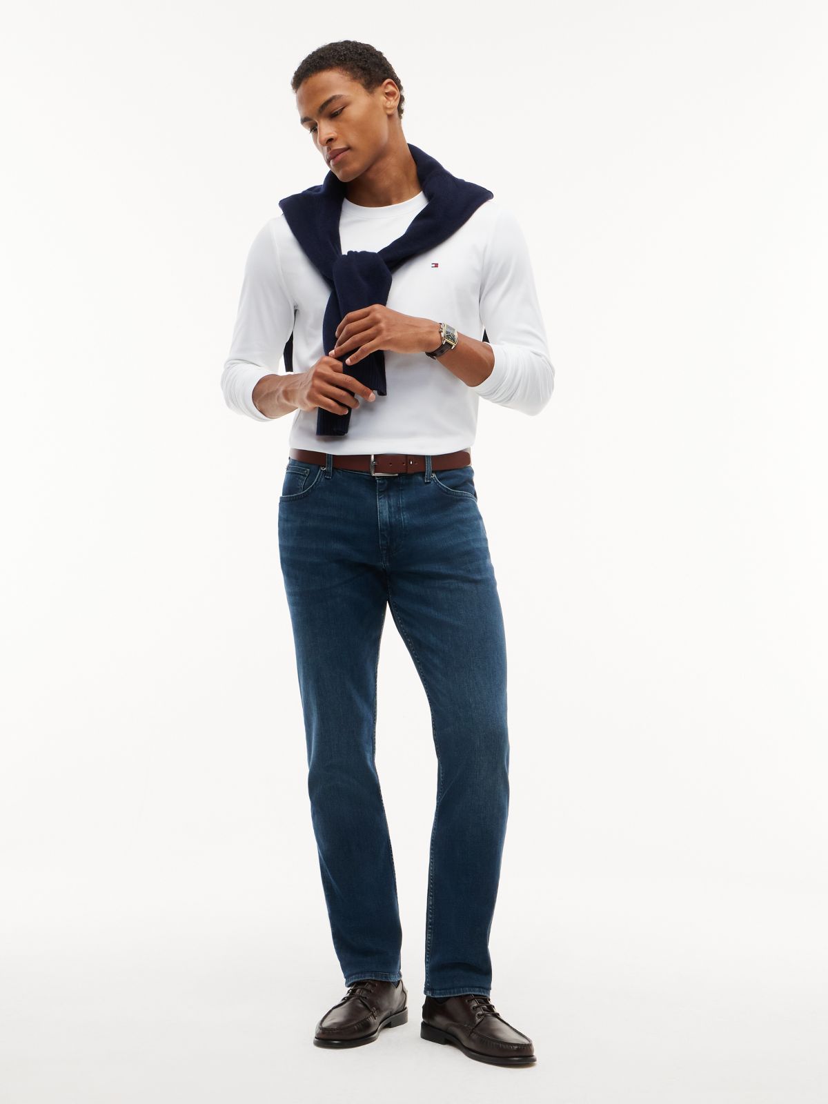 Denton Slim Straight Faded Jeans — Blue