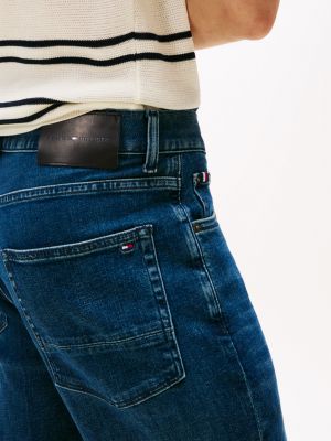 blau denton straight leg jeans mit fade-effekten für herren - tommy hilfiger