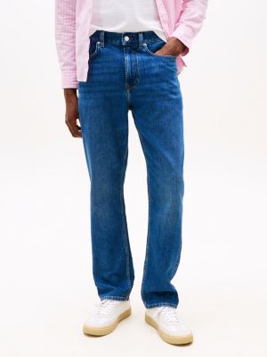 jean coupe standard mercer délavé bleu pour hommes tommy hilfiger