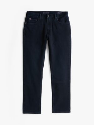 blau regular straight leg jeans mit dark-wash für herren - tommy hilfiger