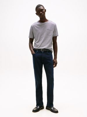 blue regular straight jeans met dark wash voor heren - tommy hilfiger