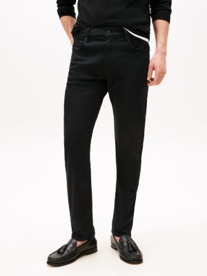 black harlem black relaxed tapered leg jeans for men tommy hilfiger