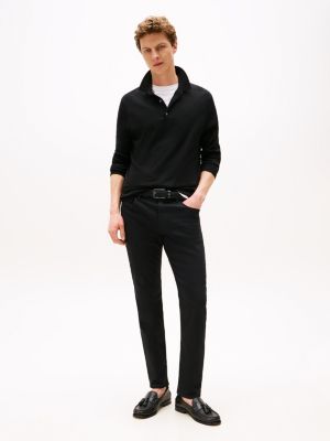 black harlem schwarze relaxed tapered leg jeans für herren - tommy hilfiger