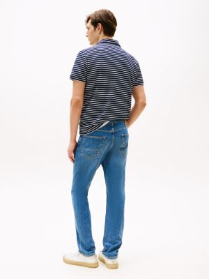 blau harlem tapered leg jeans mit fade-effekt für herren - tommy hilfiger