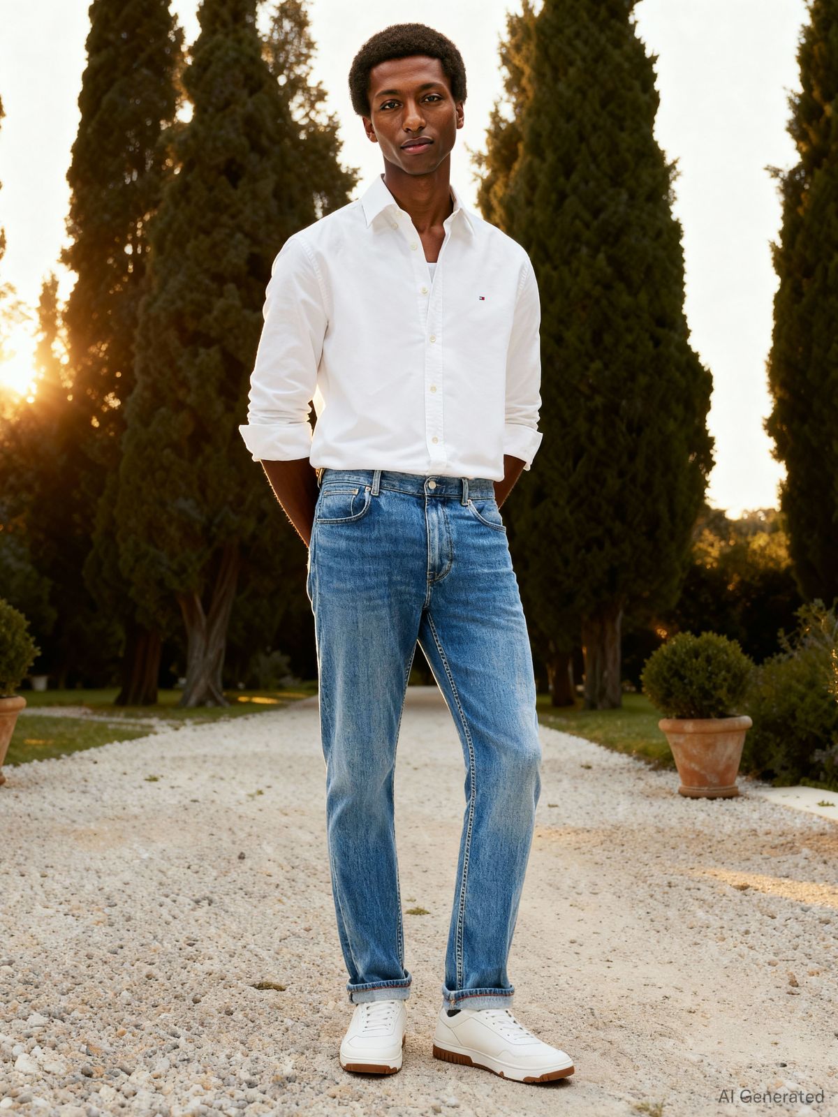 Harlem Regular Tapered Faded Jeans — Blue