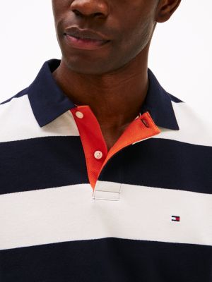 polo relaxed fit con motivo color block multicolore da uomini tommy hilfiger