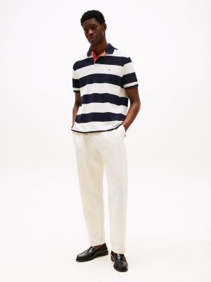 polo relaxed fit con motivo color block multicolore da uomini tommy hilfiger