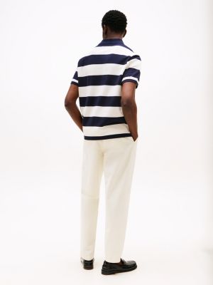 polo relaxed fit con motivo color block multicolore da uomini tommy hilfiger