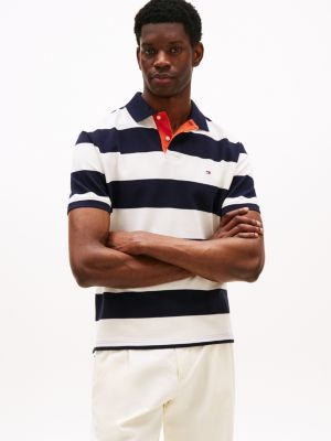 polo relaxed fit con motivo color block multicolore da uomini tommy hilfiger