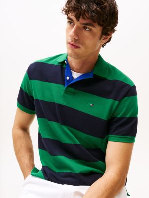 polo relaxed fit con motivo color block multicolore da uomini tommy hilfiger