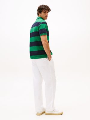 polo relaxed fit con motivo color block multicolore da uomini tommy hilfiger