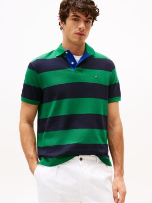 polo relaxed fit con motivo color block multicolore da uomini tommy hilfiger