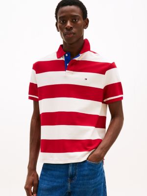 polo relaxed fit con motivo color block multicolore da uomini tommy hilfiger