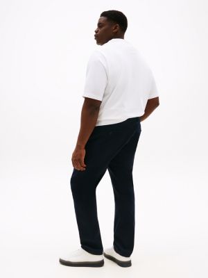 blue denton satin straight leg chinos for men tommy hilfiger